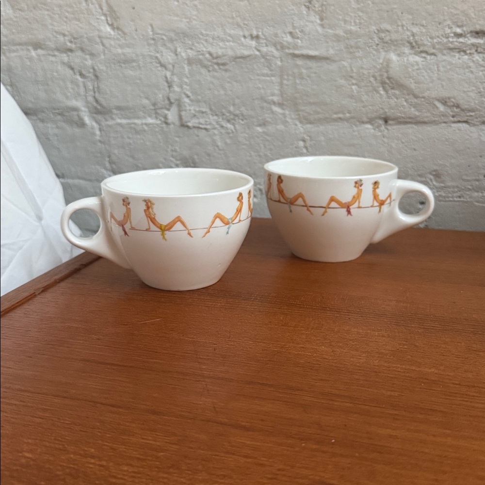 Vintage Cynthia Rowley for Fishs Eddy ‘Dirty Dishes’ set of Two Tea Cups - Picture 2 of 4